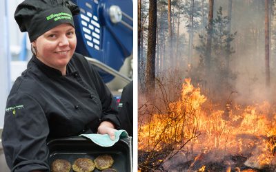 Prisad skolkock lagade mat åt brandmän