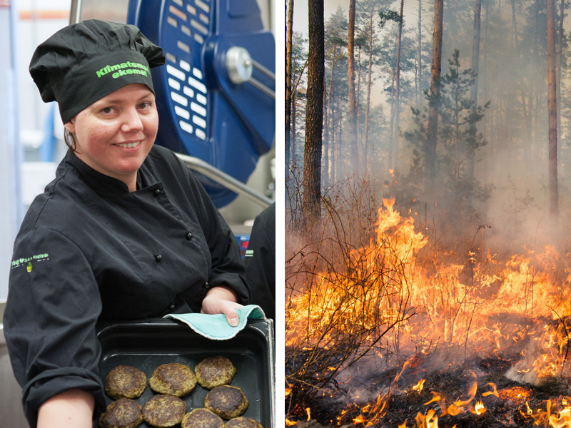 Prisad skolkock lagade mat åt brandmän